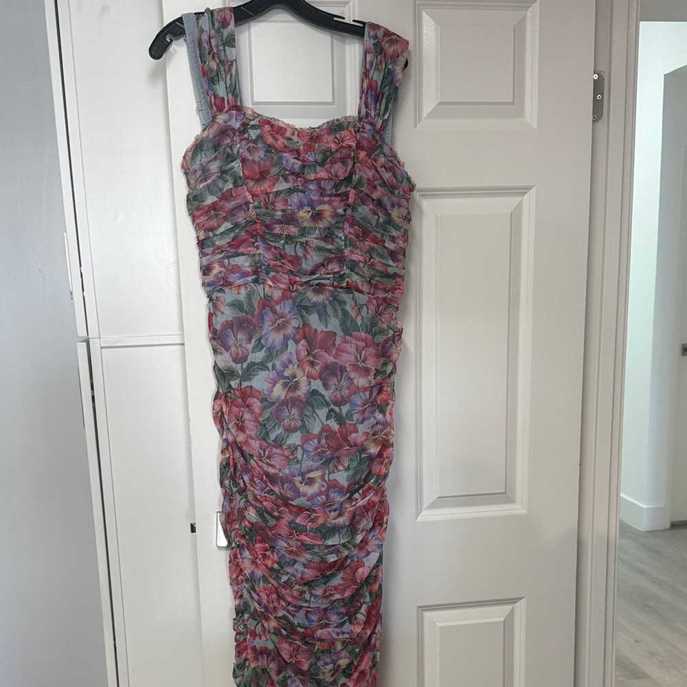 Dolce & Gabbana Multicolor Floral Midi Dress